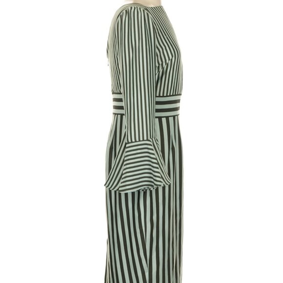 NWT Eva Mendes for New York & Company green stripe retro dress, Size 2 - Picture 5 of 7